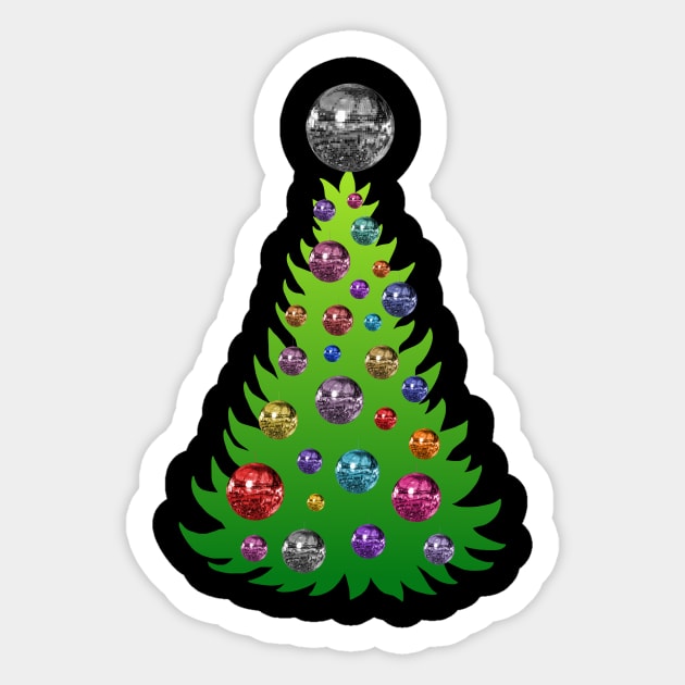 Colorful 1970s Disco Ornament Christmas Tree Sticker by Art by Deborah Camp